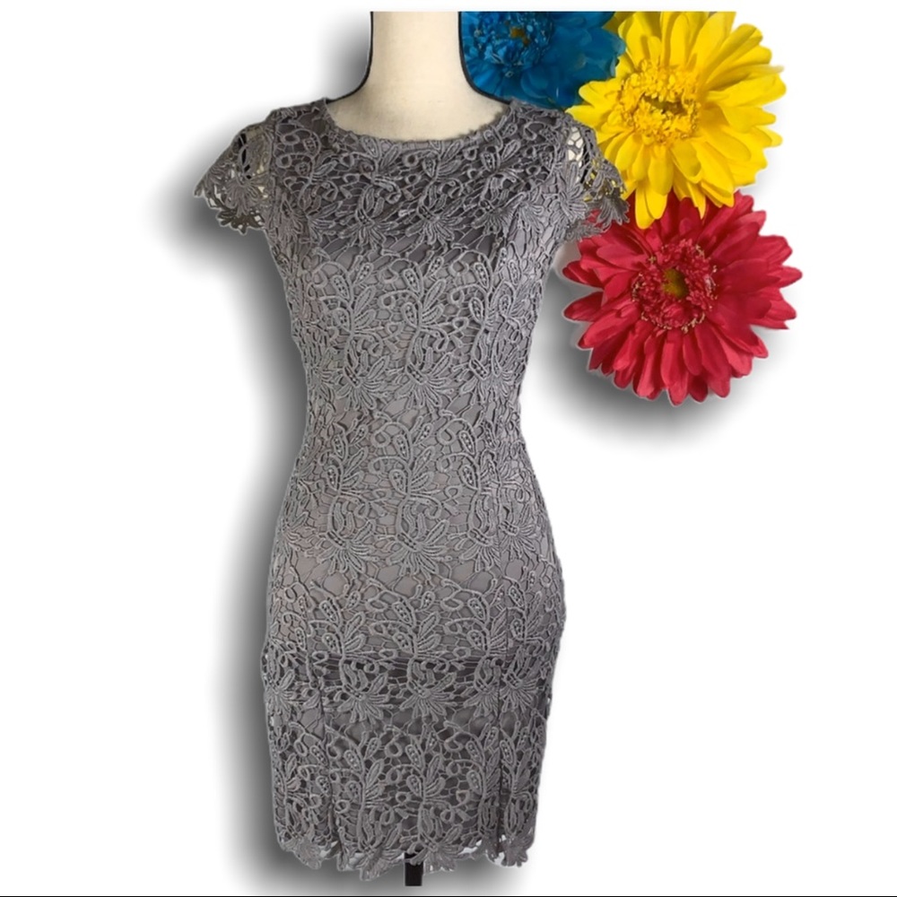 Lulu’s Hidden Talent Backless Gray Dress - size XS